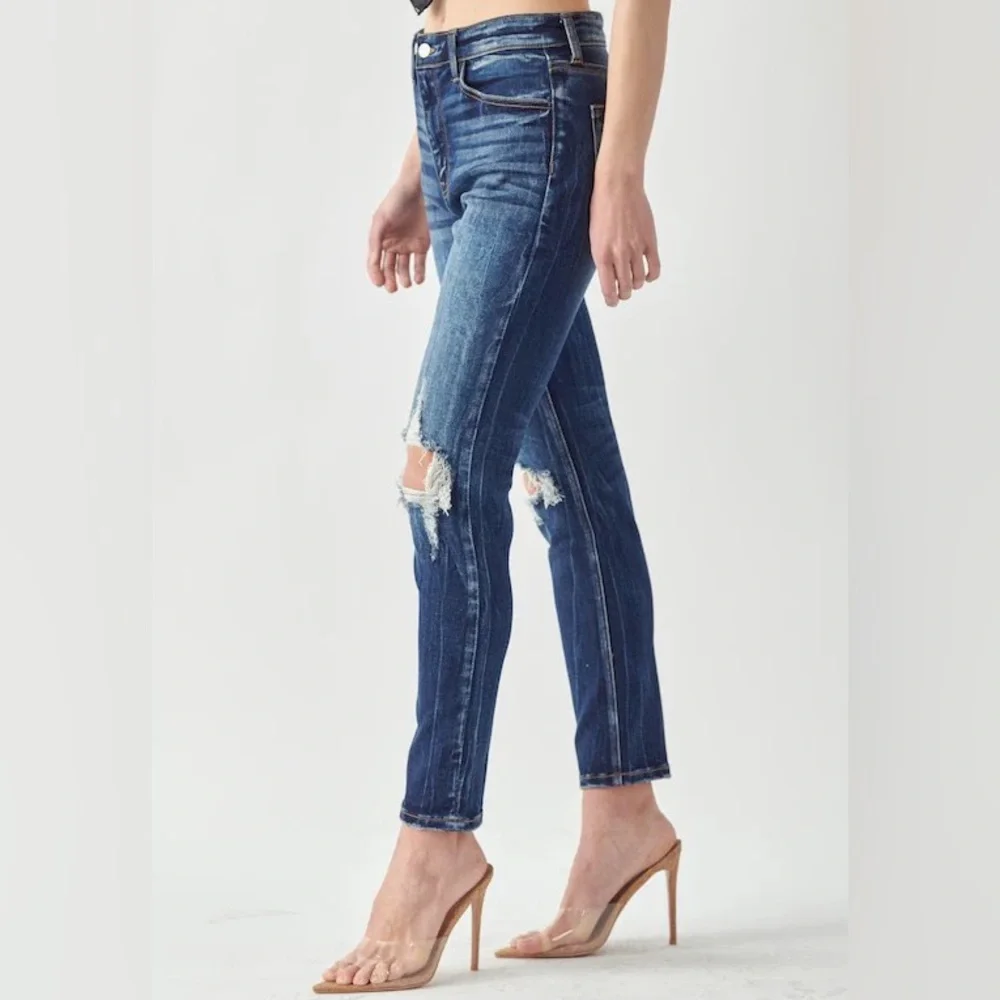 Artemis Vintage Ruby High Rise Stretch Ankle Cigarette Jeans 3/25 Distressed
